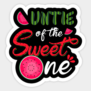 Auntie Of The Sweet One Watermelon First Birthday Family Sticker